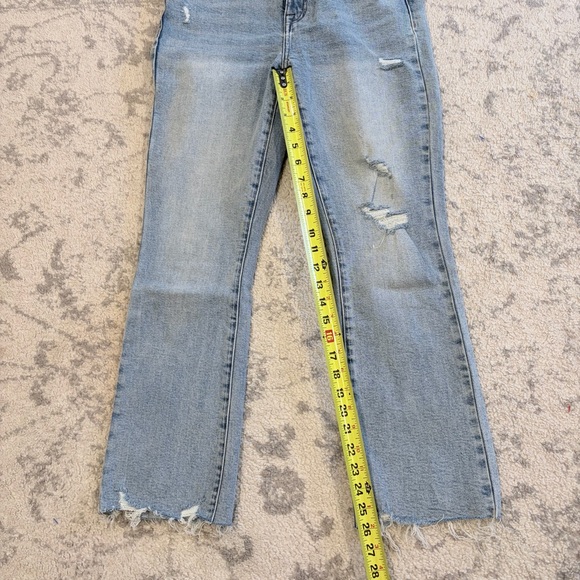 Pistola 27 Light Wash Distressed Raw Hem Straight Jeans - Picture 4 of 8